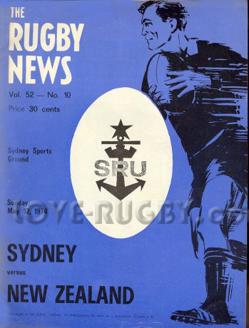 1974 Sydney v New Zealand  Rugby Programme